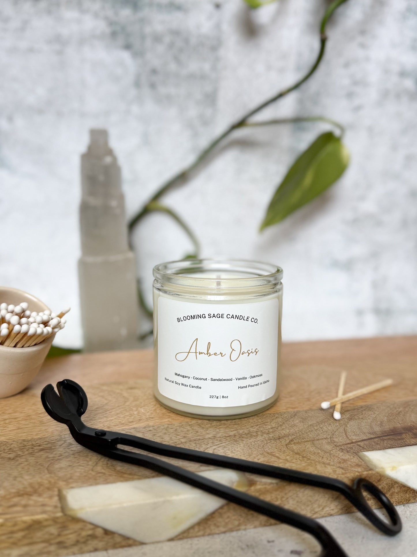 Amber Oasis Soy Wax Candle