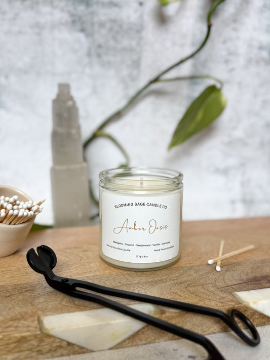 Amber Oasis Soy Wax Candle